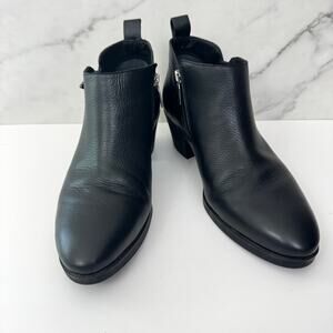 Vionic Womens Cicely Ankle Boot Bootie Size 9 Waterproof Leather Neutral Black